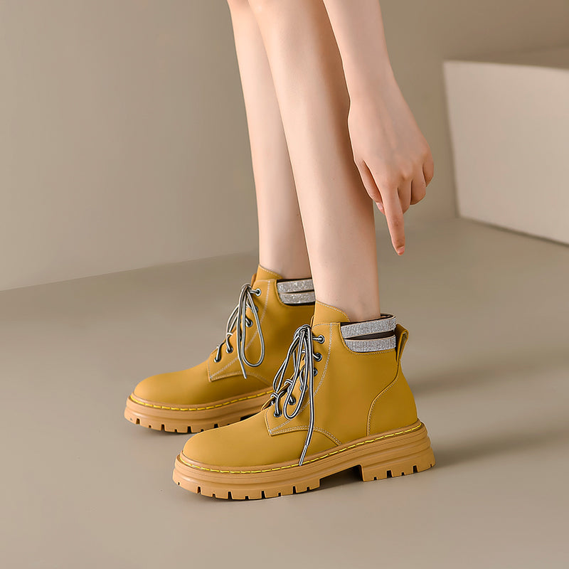 Yellow Combat Boots