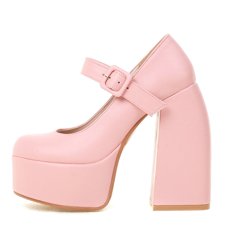 Women's Chunky Platform Mary Jane Heels