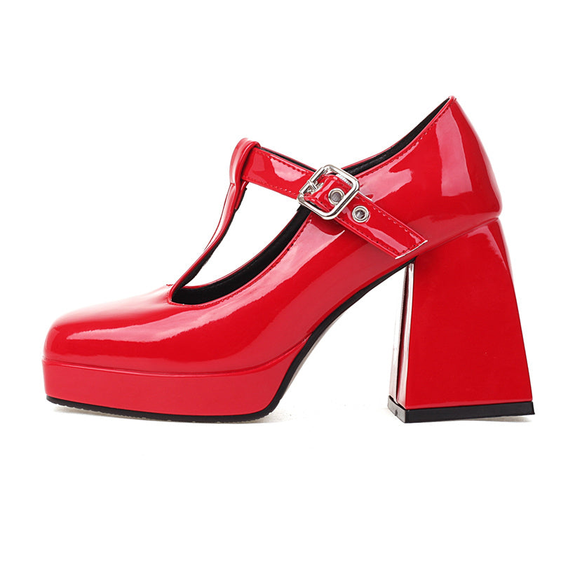 Patent T Strap Mary Jane Shoes