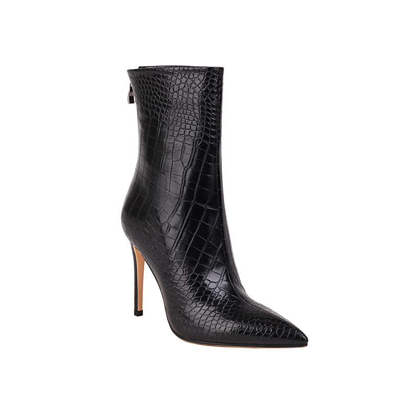 Bryce Black Stiletto Ankle Boots