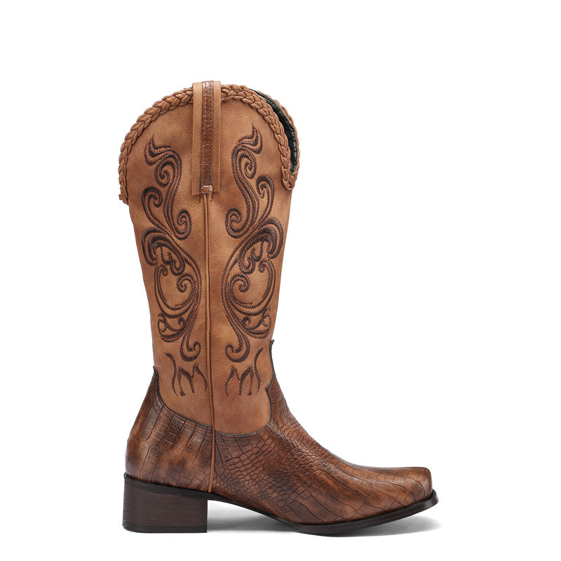 Cielo Brown Cowgirl Square Toe Boots