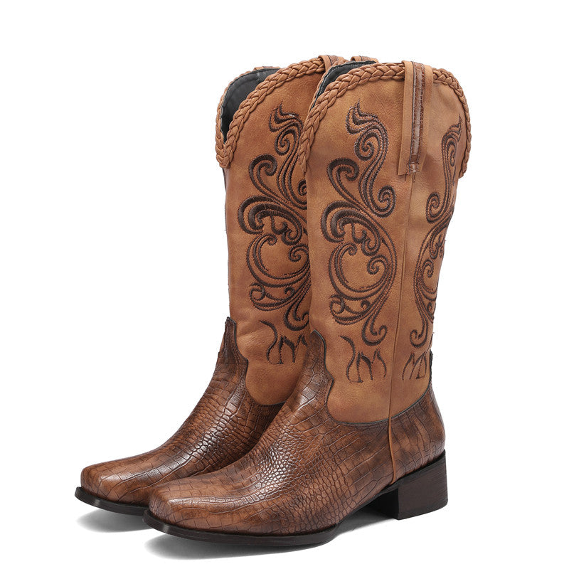 Cielo Brown Cowgirl Square Toe Boots