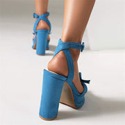 Blue Platform Sandals