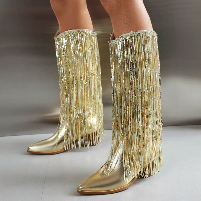 Gold Metallic Cowboy Boots