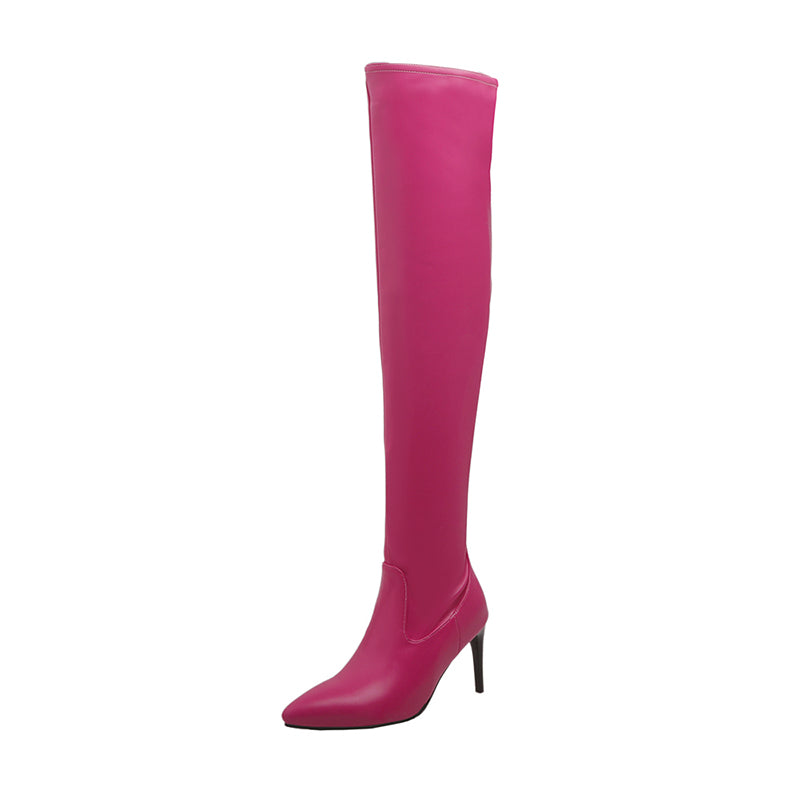 Thigh High Pink Boots