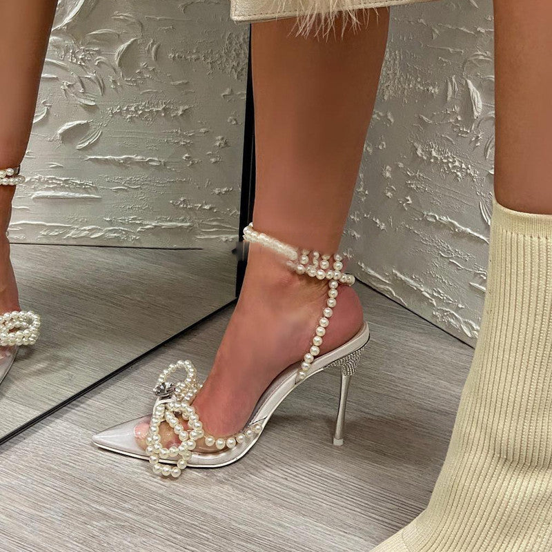 Pearl Bow Heels