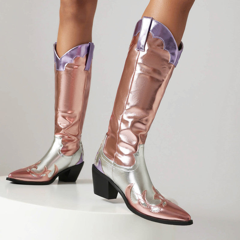 Metallic Silver Cowboy Boots