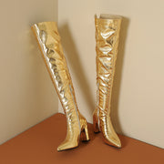 Gold Thigh High Boots