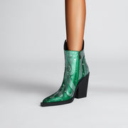 Green Rhinestone Boots