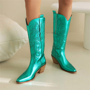Green Metallic Cowboy Boots