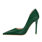 Green Snakeskin Heels