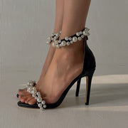 Black Heels with Pearls