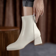 Square Toe Beige Boots Womens