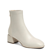 Square Toe Beige Boots Womens