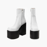 Chunky Platform Black and White Boots