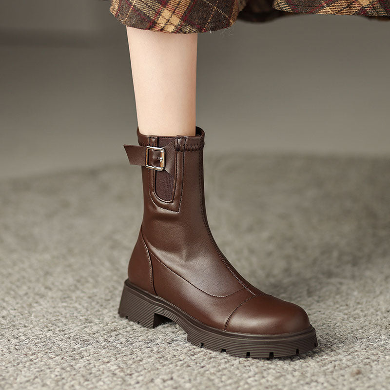 Flat Brown Boots Womens
