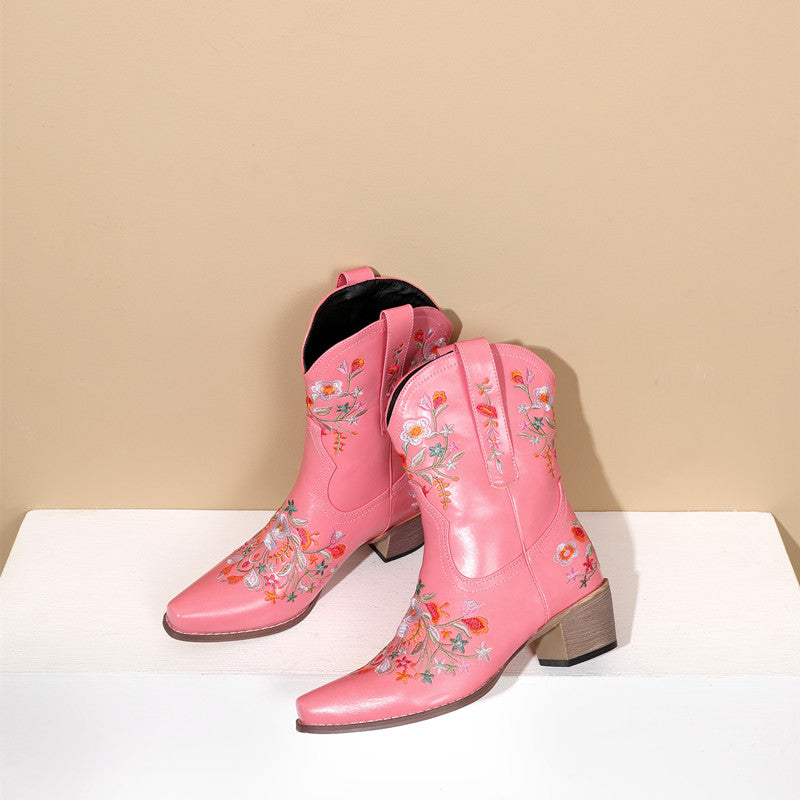 White and 2025 pink cowgirl boots