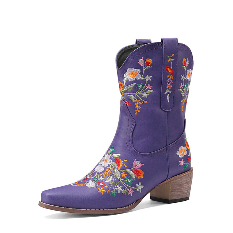 Casey Purple Cowboy Boots Womens