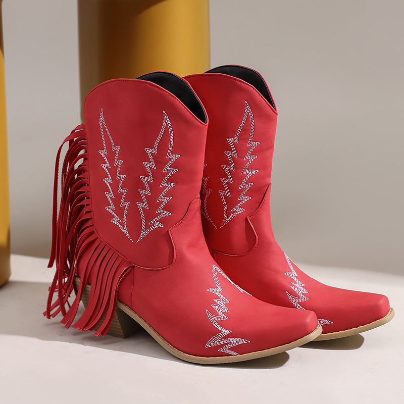 Red fringe clearance cowboy boots