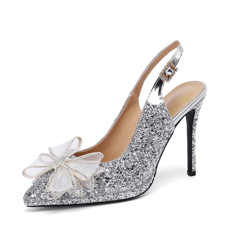 Glittering Slingback Heels with Bow Bella