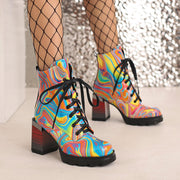 Laced up Heel Boots Multi-color