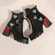 Black Womens Lace up Boots