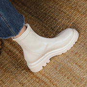 White Vegan Combat Boots