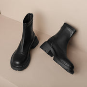 Black Lug Sole Sock Boot