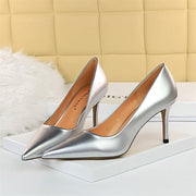 3 Inch Comfortable Silver Heels