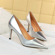 3 Inch Comfortable Silver Heels