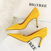 3 Inch Pointed Toe Heels Yellow