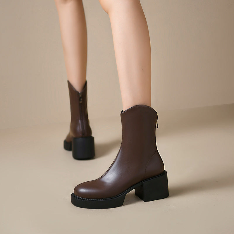 Brown Platform Ankle Boots