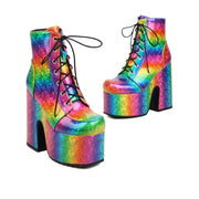 Chunky Platform Rainbow Boots Women