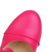 Hot Pink Heeled Cut out Ankle Boots