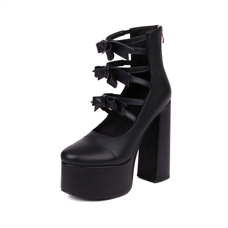 Black Cut out Ankle Boots
