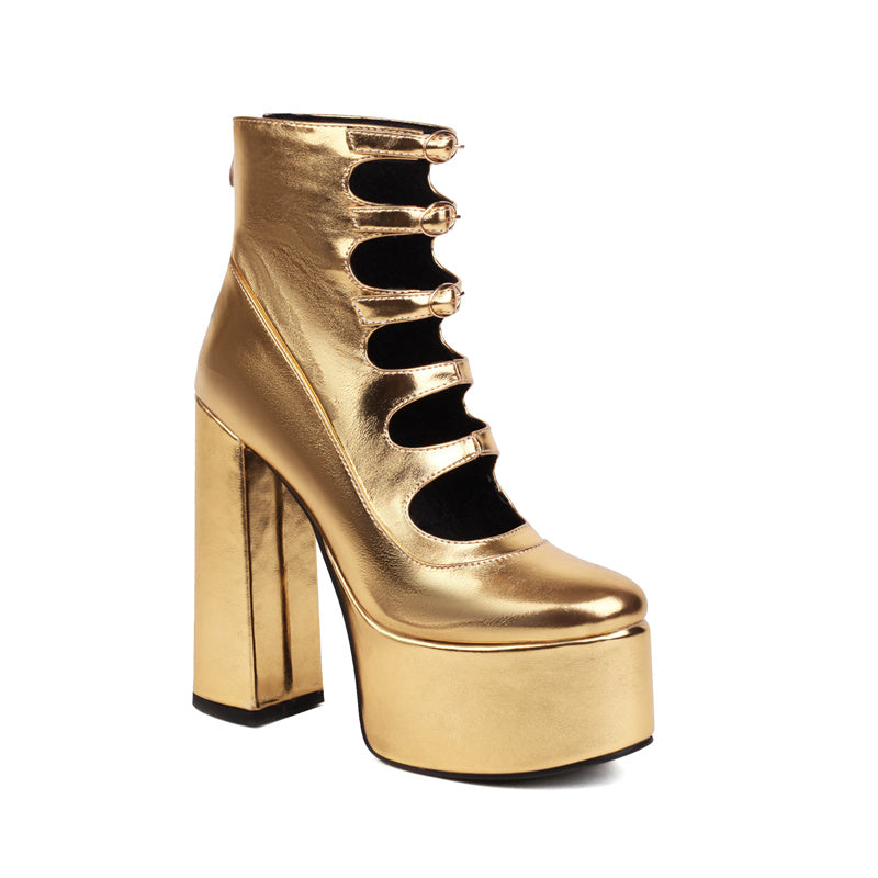 Cut out hotsell boots gold