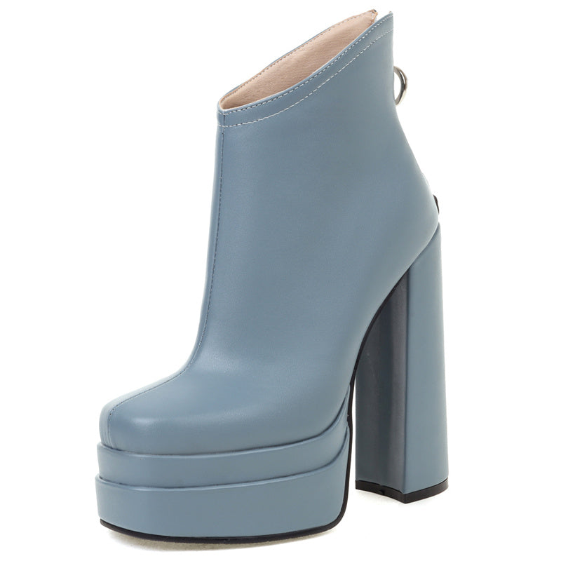 Platform Chunky High Heel Ankle Boots Brylee