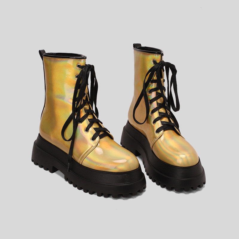 Platform Yellow Combat Boots
