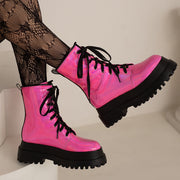Womens Hot Pink Combat Boots