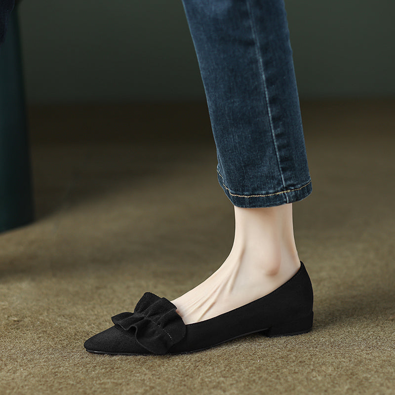 Pointed Toe Black Flats
