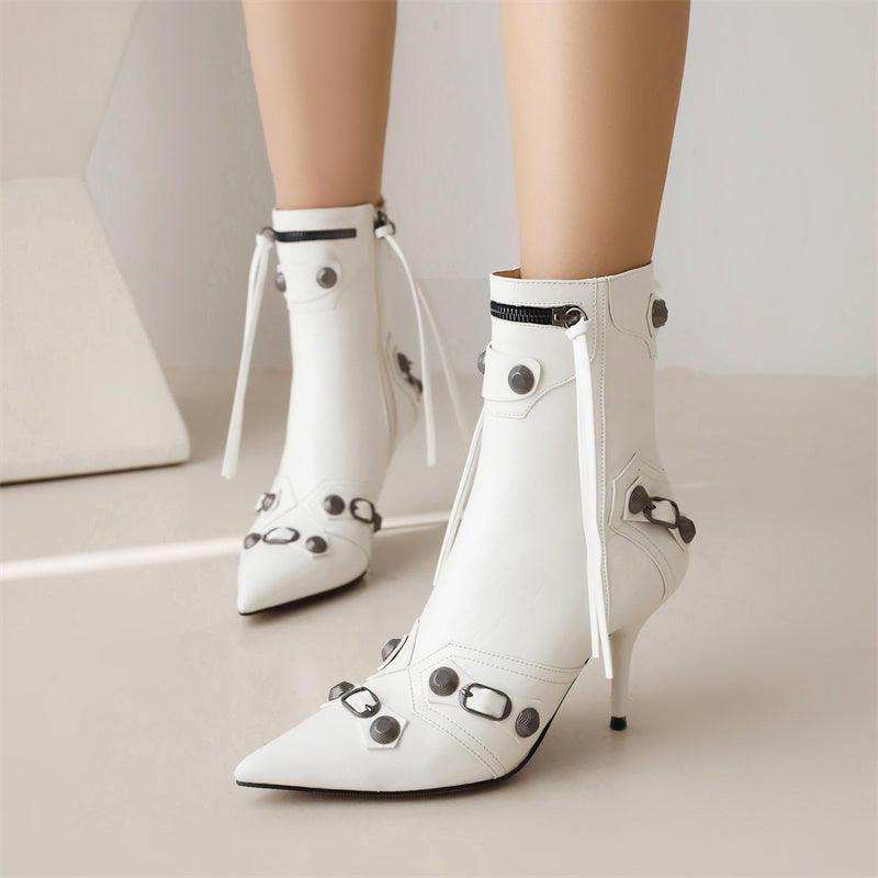 White Kitten Heel Boots