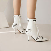 White Kitten Heel Boots