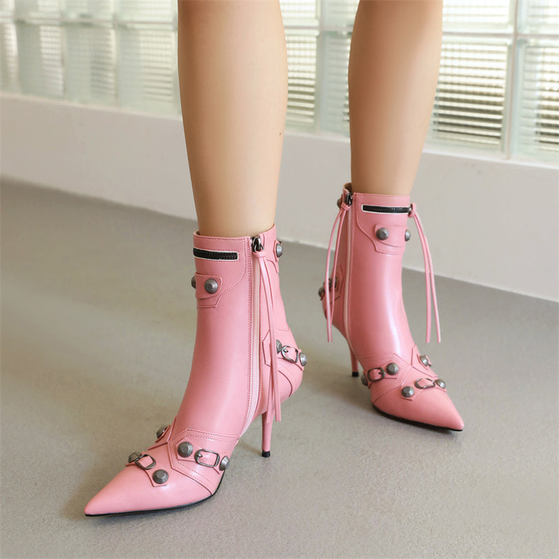 Women's 8, Fashion Peep Toe Bootie Heels, Light Pink – Aiken Tack Exchange