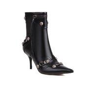 Black Kitten Heel Boots