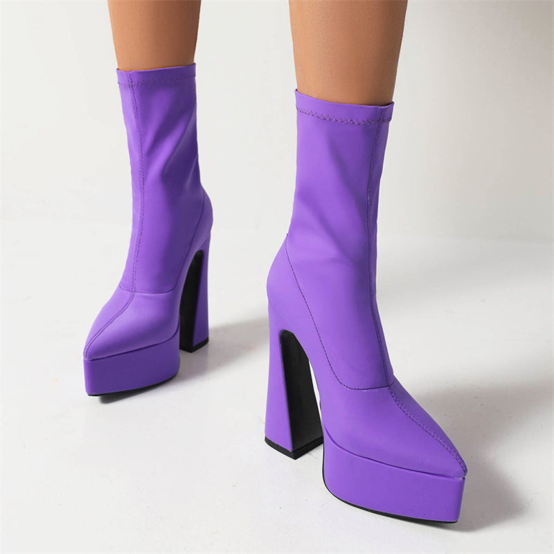Purple Platform Boots