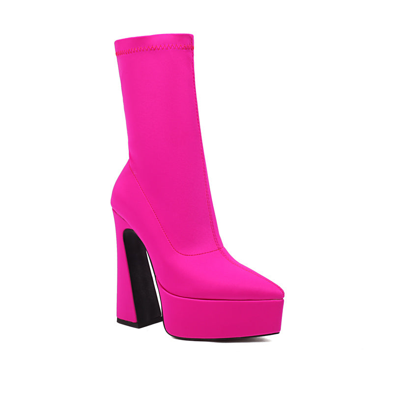 Hot Pink Platform Boots