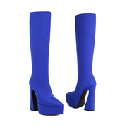Royal Blue Knee High Boots