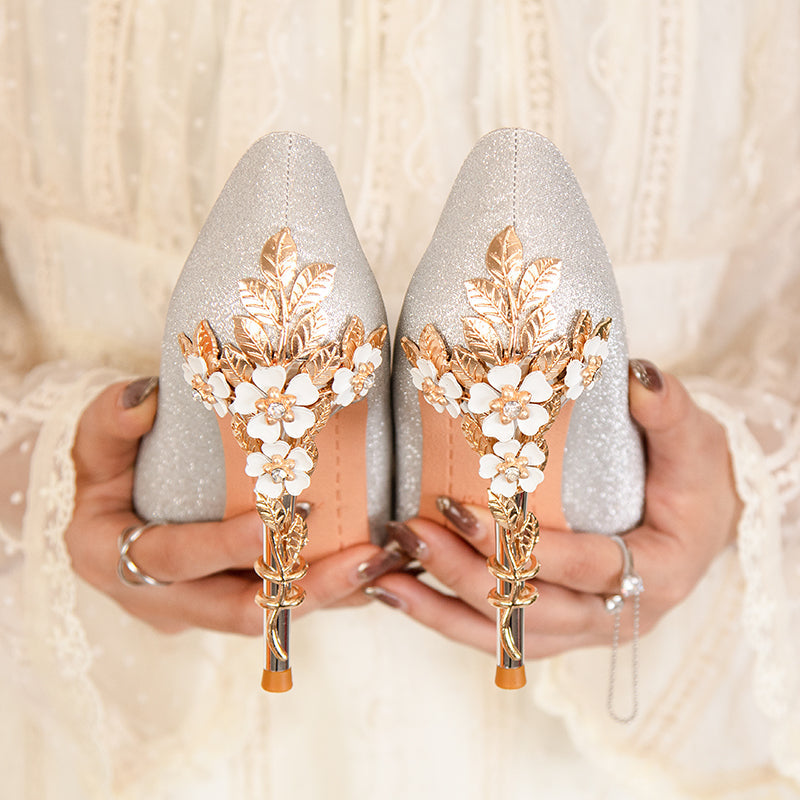 Floral Wedding Embellished Heels
