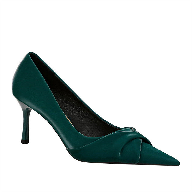 Closed Toe Pointed Heels Emerald Green