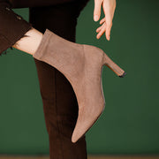 Tan Pointed Toe Ankle Boots